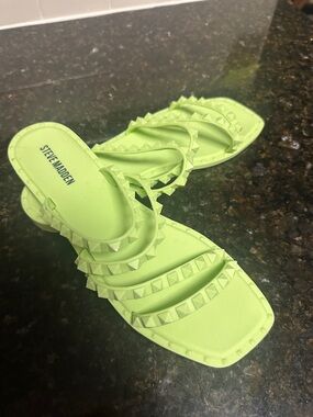 Steve Madden Lime Studded Slide Sandals
